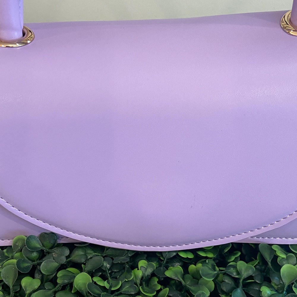 Olga Berg Lilac Top-Handle Mini Bag with Gold Hardware - Picture 2 of 7